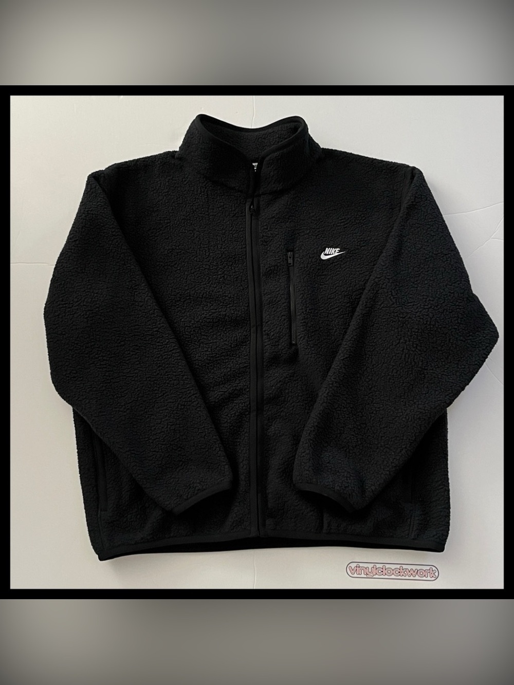 Nike Sportswear Club Fleece Sherpa Black Jacket Mens XL Extra Large FZ0888-010